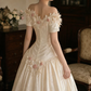 Robe de bal de princesse bustier à volants en satin long, robe de soirée C8117