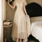 Robe de bal de princesse bustier à volants en satin long, robe de soirée C8117