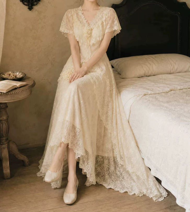 Robe de bal de princesse bustier à volants en satin long, robe de soirée C8117
