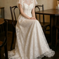 Superbe robe de mariée sirène bustier en satin et tulle, longue et en dentelle, C4563