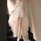 Mini robe de soirée en satin, sans bretelles, sans manches, ligne a, simple, C899