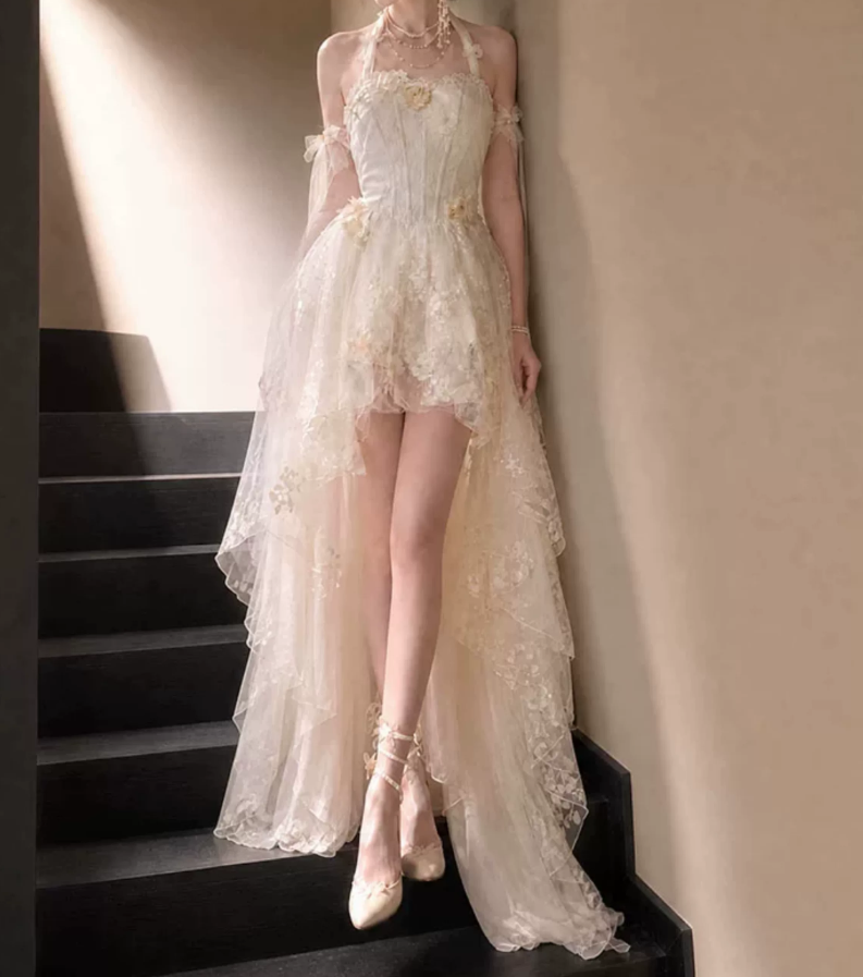 Mini robe de soirée en satin, sans bretelles, sans manches, ligne a, simple, C899