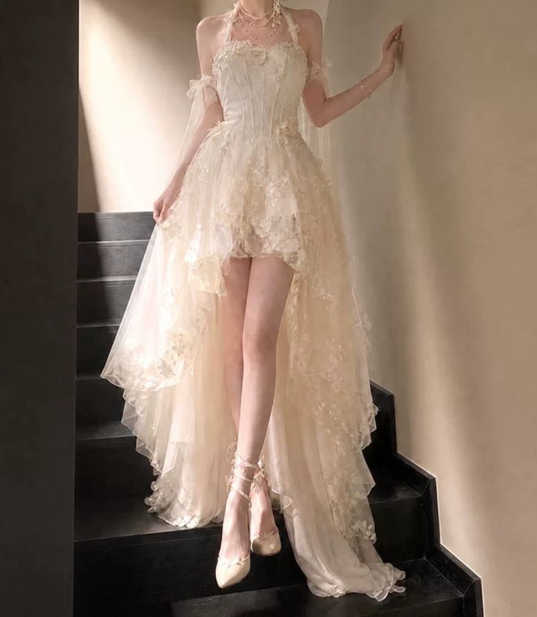 Mini robe de soirée en satin, sans bretelles, sans manches, ligne a, simple, C899