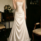 Superbe robe de mariée sirène bustier en satin et tulle, longue et en dentelle, C4563