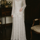 Superbe robe de mariée sirène bustier en satin et tulle, longue et en dentelle, C4563