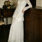 Superbe robe de mariée sirène bustier en satin et tulle, longue et en dentelle, C4563