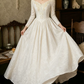 Fascinating V Neck Wedding Dresses Long Sleeve Appliques A-Line Bridal Dress C9784