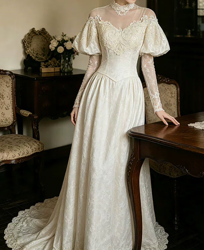 Superbe robe de mariée sirène bustier en satin et tulle, longue et en dentelle, C4563