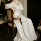 Superbe robe de mariée sirène bustier en satin et tulle, longue et en dentelle, C4563