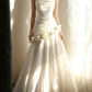 Superbe robe de mariée sirène bustier en satin et tulle, longue et en dentelle, C4563