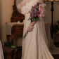 Luxury Jewel Neck Wedding Dresses Lace Short Sleeve A-Line Bridal Dress C9789