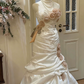 Superbe robe de mariée sirène bustier en satin et tulle, longue et en dentelle, C4563