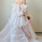 Robe de bal de princesse bustier à volants en satin long, robe de soirée C8117