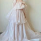 Robe de bal de princesse bustier à volants en satin long, robe de soirée C8117