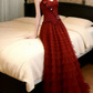 Robe de bal de princesse bustier à volants en satin long, robe de soirée C8117