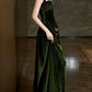 Robe de bal de princesse bustier à volants en satin long, robe de soirée C8117