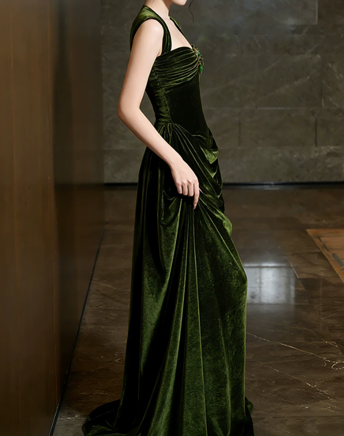 Robe de bal de princesse bustier à volants en satin long, robe de soirée C8117