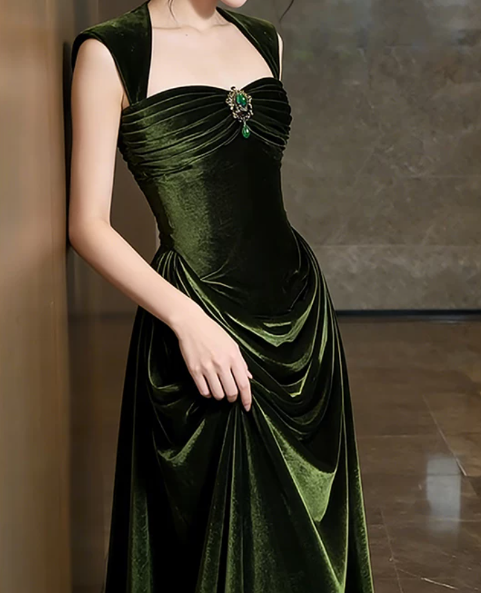 Robe de bal de princesse bustier à volants en satin long, robe de soirée C8117