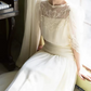 Glam Jewel Neck Wedding Dresses Lace Short Sleeve A-Line Bridal Dress C9797