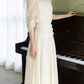 Glam Jewel Neck Wedding Dresses Lace Short Sleeve A-Line Bridal Dress C9797
