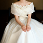 Adorable Off-Shoulder Tulle Wedding Dresses Appliques A-Line Bridal Dress C9798