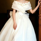 Adorable Off-Shoulder Tulle Wedding Dresses Appliques A-Line Bridal Dress C9798