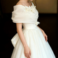 Adorable Off-Shoulder Tulle Wedding Dresses Appliques A-Line Bridal Dress C9798