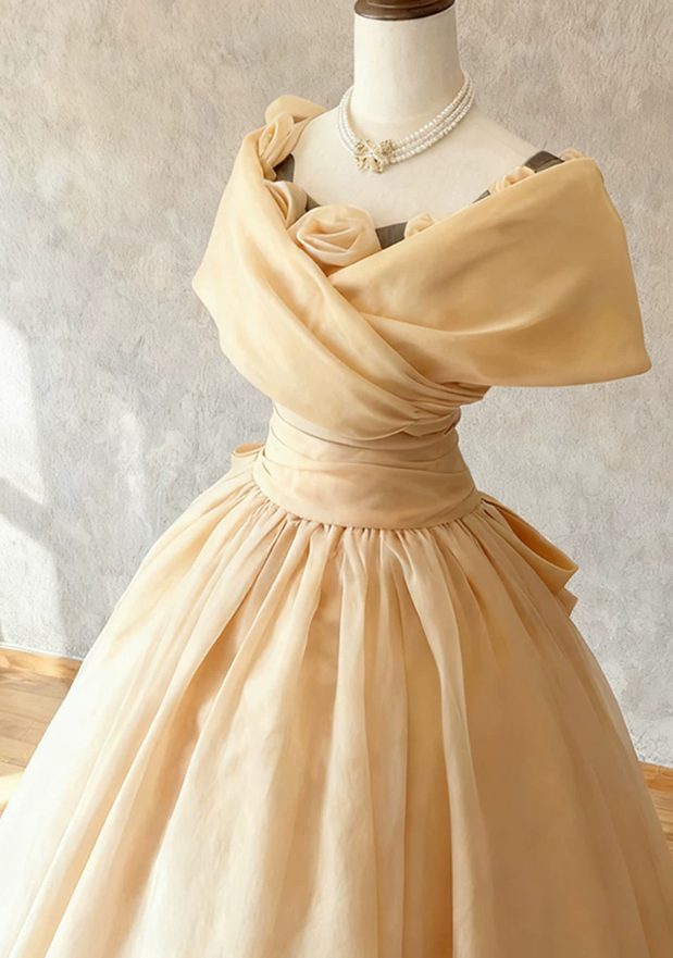 Robe de bal de princesse bustier à volants en satin long, robe de soirée C8117
