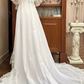 Charming Lace White Prom Dress Long Sleeve A-Line Evening Dress C9805