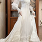 Charming Lace White Prom Dress Long Sleeve A-Line Evening Dress C9805