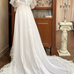Charming Lace White Prom Dress Long Sleeve A-Line Evening Dress C9805