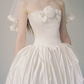 Glamorous Strapless Wedding Dresses Satin Floral Bridal Gowns C9808