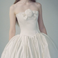 Glamorous Strapless Wedding Dresses Satin Floral Bridal Gowns C9808