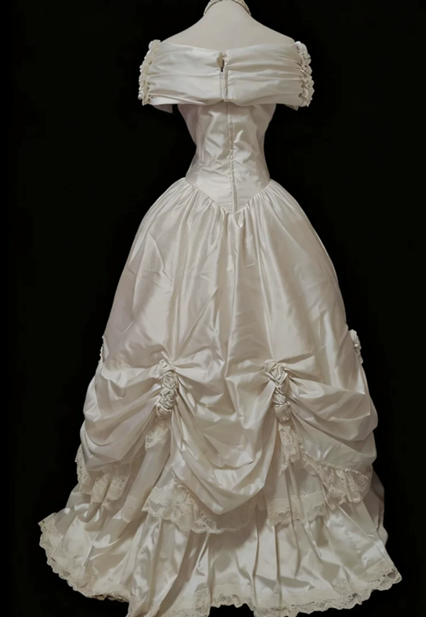 Superbe robe de mariée sirène bustier en satin et tulle, longue et en dentelle, C4563
