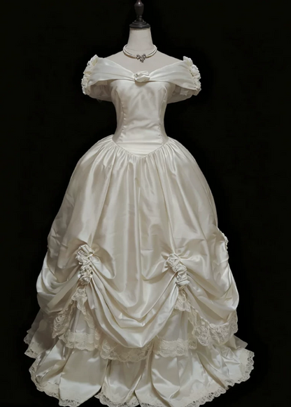 Superbe robe de mariée sirène bustier en satin et tulle, longue et en dentelle, C4563