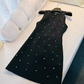 Modest A Line Scoop Black Homecoming Dress 21st Birthday Outfit C980