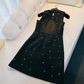 Modest A Line Scoop Black Homecoming Dress 21st Birthday Outfit C980
