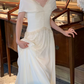Superbe robe de mariée sirène bustier en satin et tulle, longue et en dentelle, C4563
