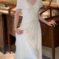 Superbe robe de mariée sirène bustier en satin et tulle, longue et en dentelle, C4563