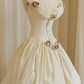 Mini robe de soirée en satin, sans bretelles, sans manches, ligne a, simple, C899