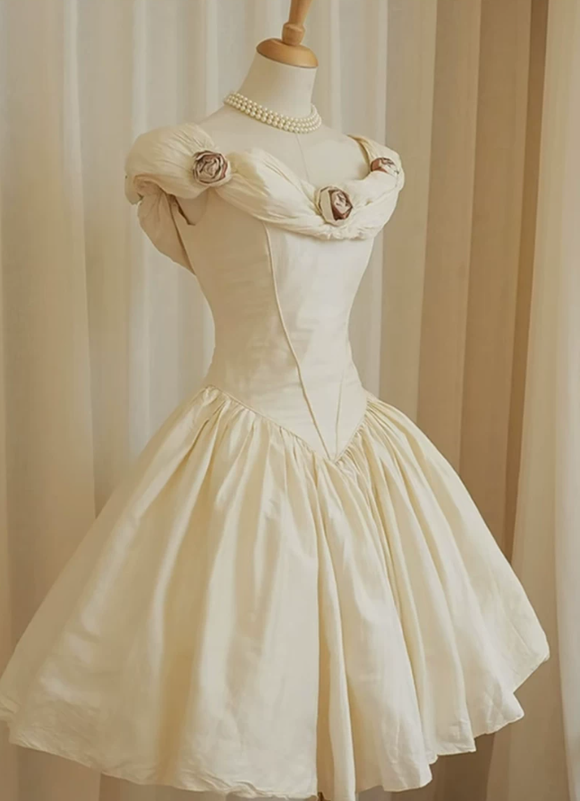 Mini robe de soirée en satin, sans bretelles, sans manches, ligne a, simple, C899