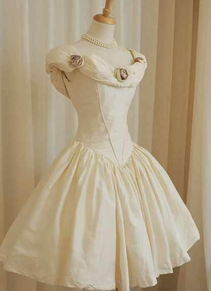 Mini robe de soirée en satin, sans bretelles, sans manches, ligne a, simple, C899