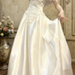 Superbe robe de mariée sirène bustier en satin et tulle, longue et en dentelle, C4563