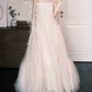Glam Strapless Wedding Dresses Appliques Tulle A-Line Bridal Dress C9818