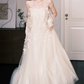 Glam Strapless Wedding Dresses Appliques Tulle A-Line Bridal Dress C9818