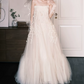 Glam Strapless Wedding Dresses Appliques Tulle A-Line Bridal Dress C9818