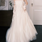 Glam Strapless Wedding Dresses Appliques Tulle A-Line Bridal Dress C9818