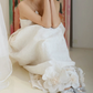 Robe de bal de princesse bustier à volants en satin long, robe de soirée C8117