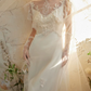 Superbe robe de mariée sirène bustier en satin et tulle, longue et en dentelle, C4563