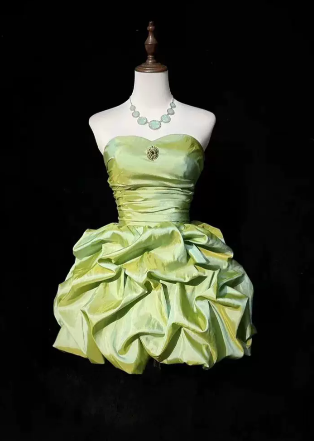 Mini robe de soirée en satin, sans bretelles, sans manches, ligne a, simple, C899